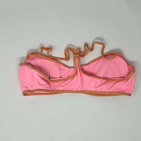 L Space Color-Block Pamela Top Crystal Pink/Tangy Swim Top Size Large - Picture 3 of 4